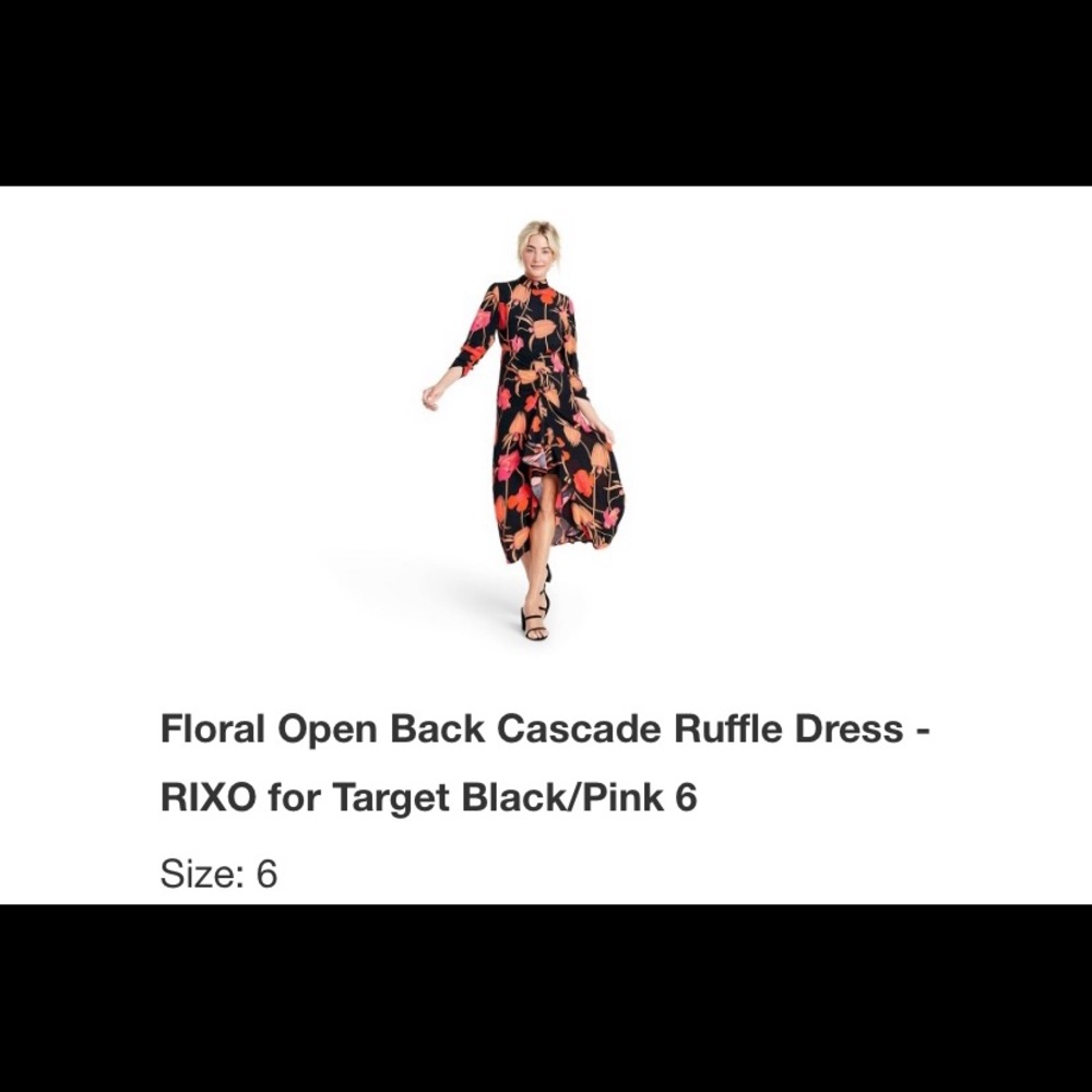 NWT RIXO for Target Floral Open Back Dress